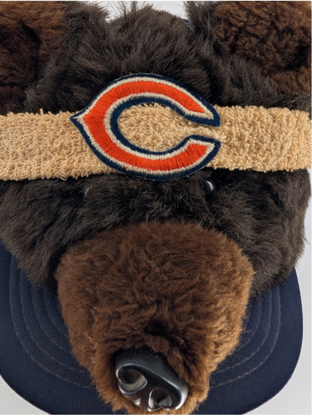 Vintage 1986 Chicago Bears Plush Bear Hat Jim McMahon Headband Rocking Horse